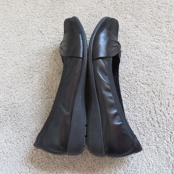 Aravon Womens Andrea-AR Ballet Flat/Shoes Size 8EE Black Leather #ABF04BK - Picture 8 of 10